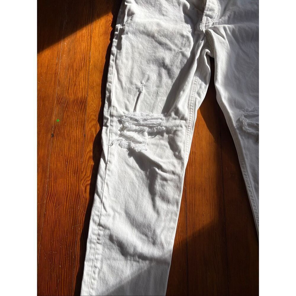 Free People White Maggie Mid Rise Straight Leg Jeans - Picture 4 of 14
